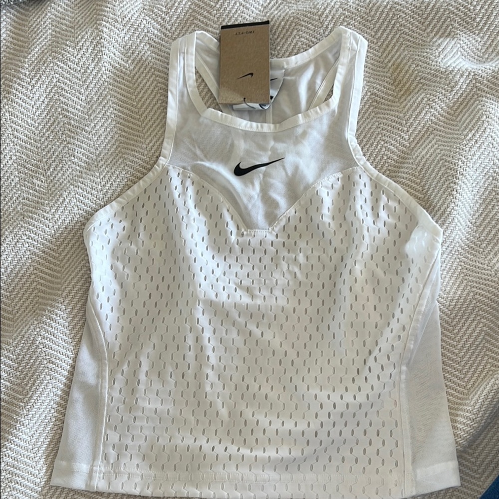 Nike Court Dri-FIT Slam Women's White Tennis Top DV3046-100 Size Medium
